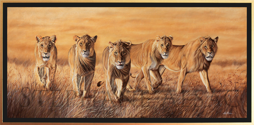 The-Wild-Bunch-peinture-lions-cadre