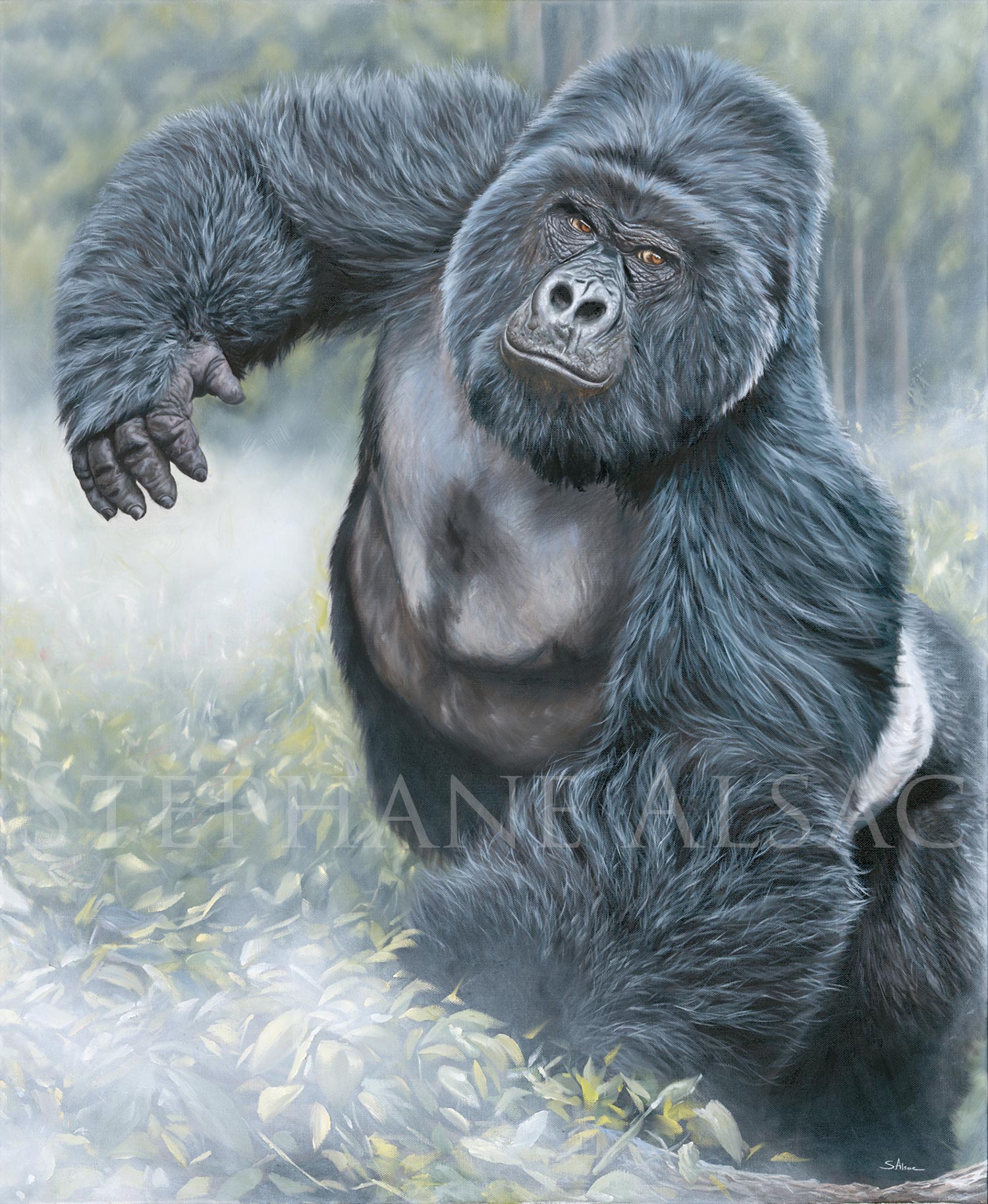 tableau-peinture-gorille-silverback-stephane-alsac