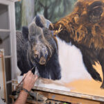 painter-artist-animals-realistic -stepha-alsac-wildboars