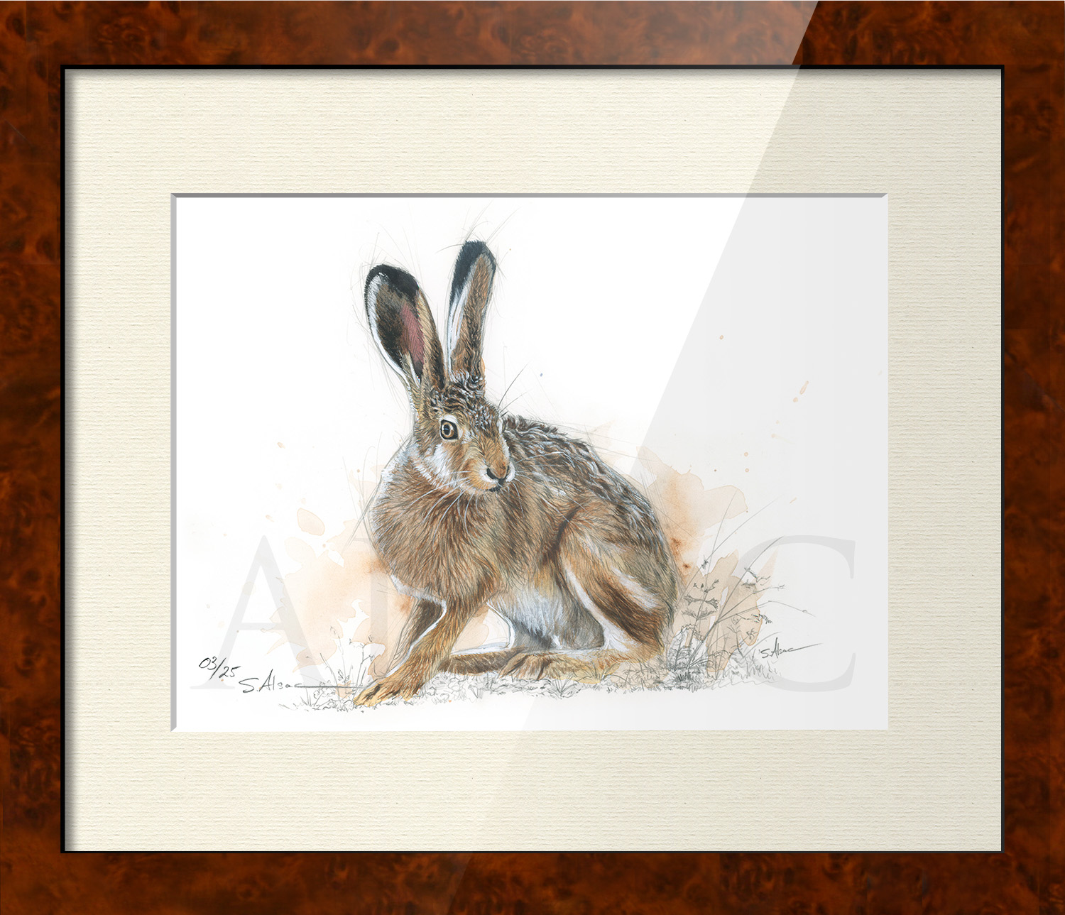 frame-illustration-painting-hare-hunting