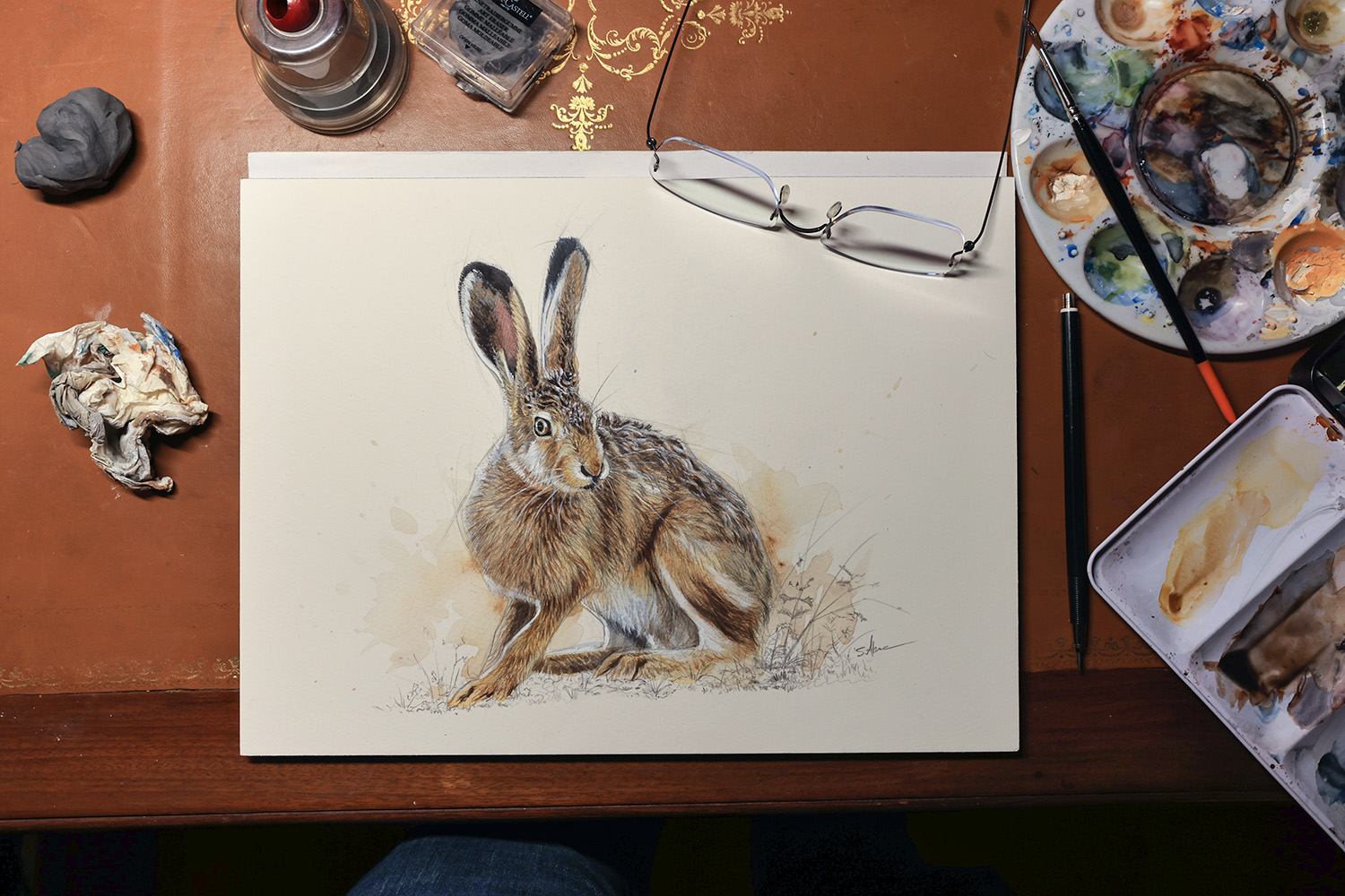 painting-hare-wildlife-art