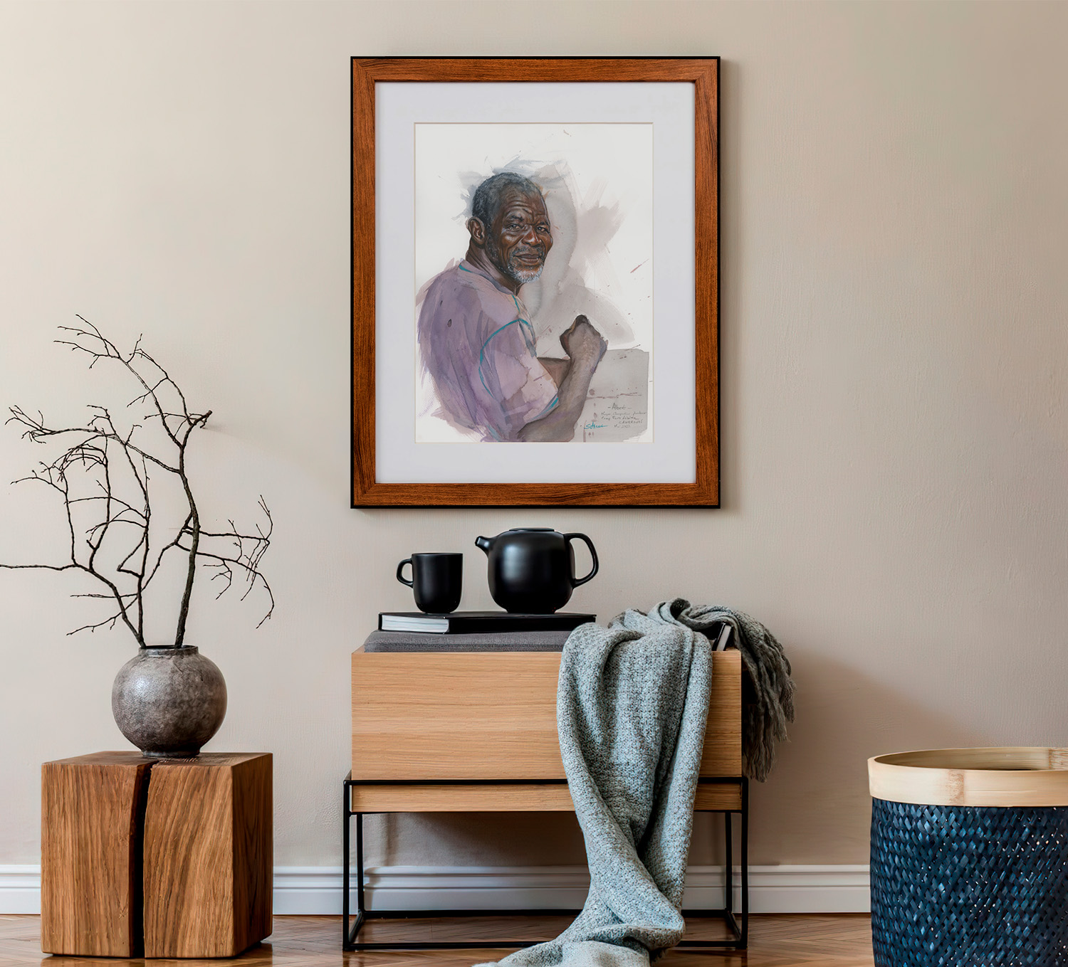 deco-interieur-ethnique-tableau-portrait-africain-voyage-afrique