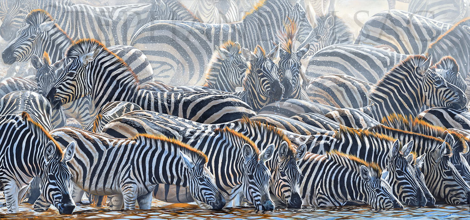 peinture-animaux-afrique-savane-zebres-migration-peintre-alsac