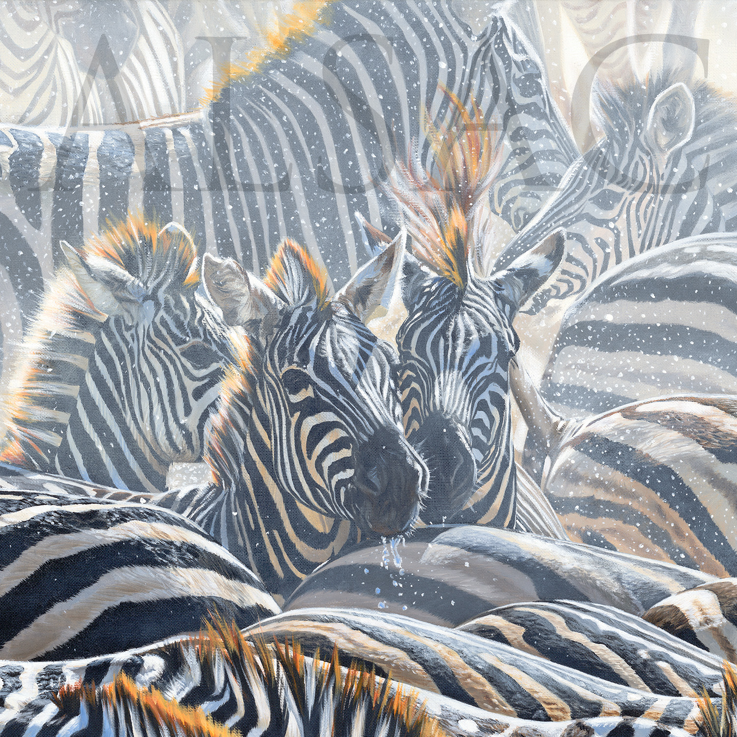 peinture-huile-realiste-animaux-afrique-zebres