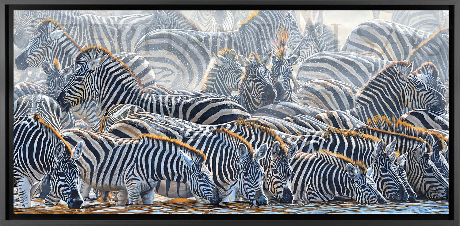 tableau-peinture-animaux-afrique-zebre-migration-kenya-artiste-alsac