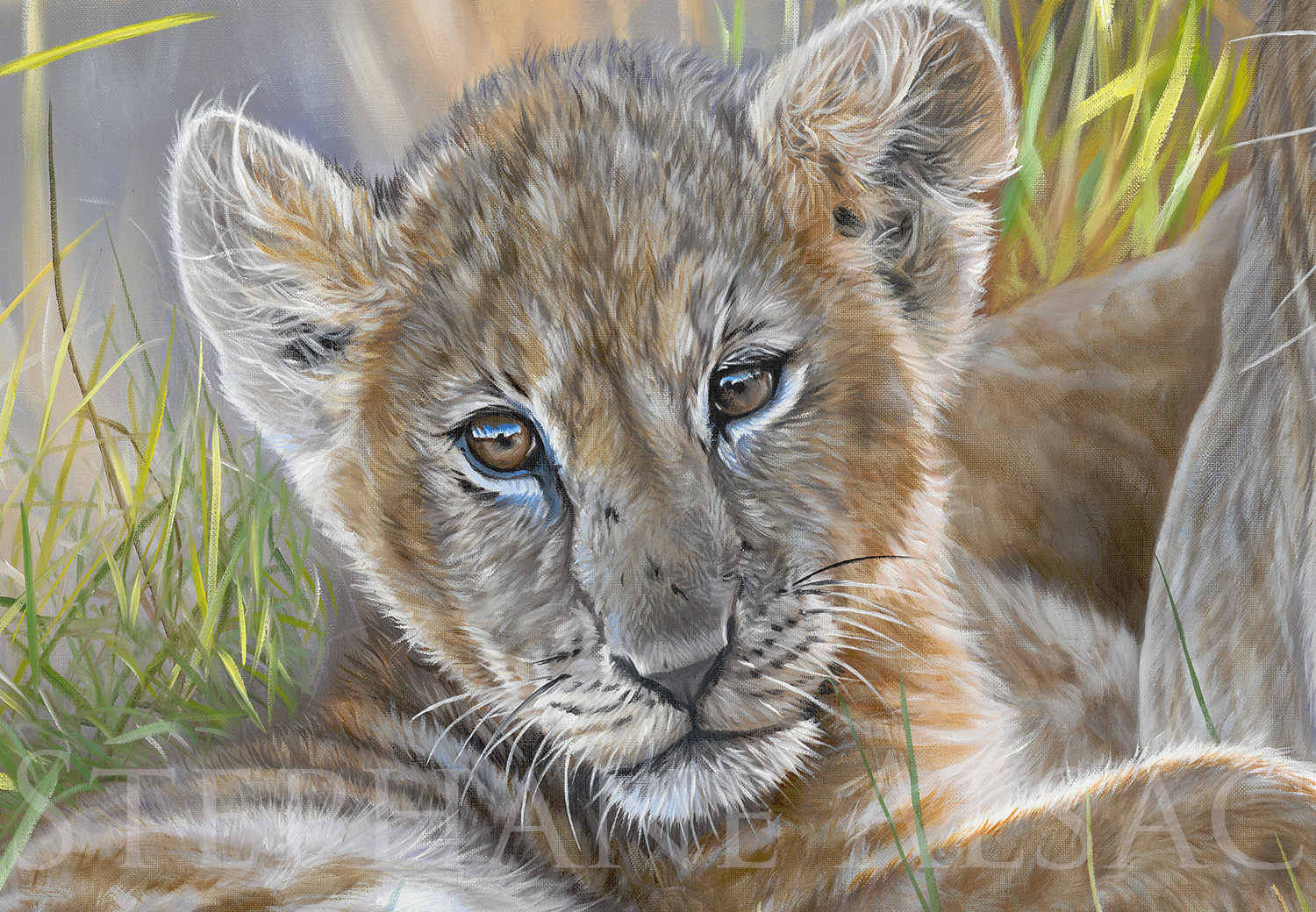 painting-canvas-art-lion-cubs-african-animal-artist