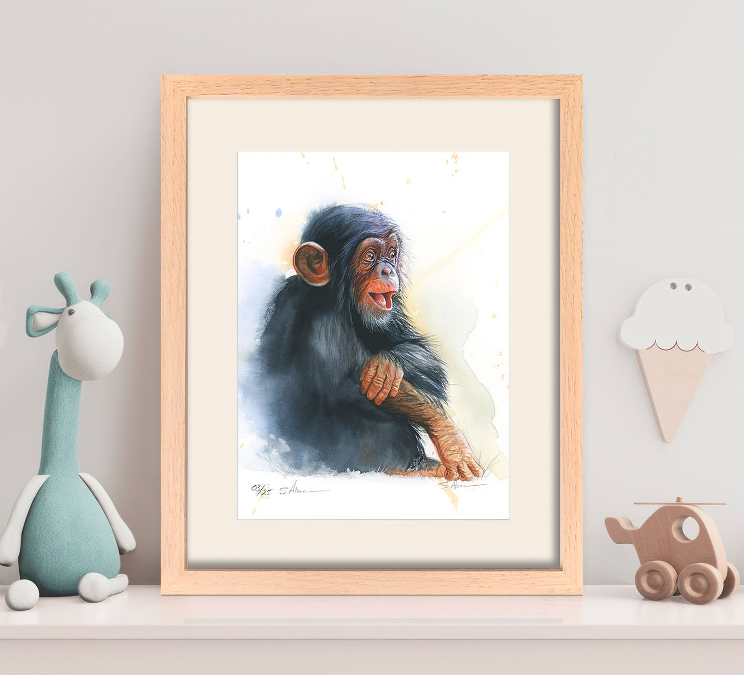 child-room-jungle-decor-poster-cute-baby-animals-chimpanzee