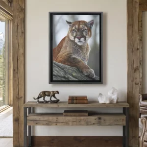 L'Esprit des Rocheuses, tableau de puma dans un chalet de montagne, Édition sur Toile par Stéphane Alsac