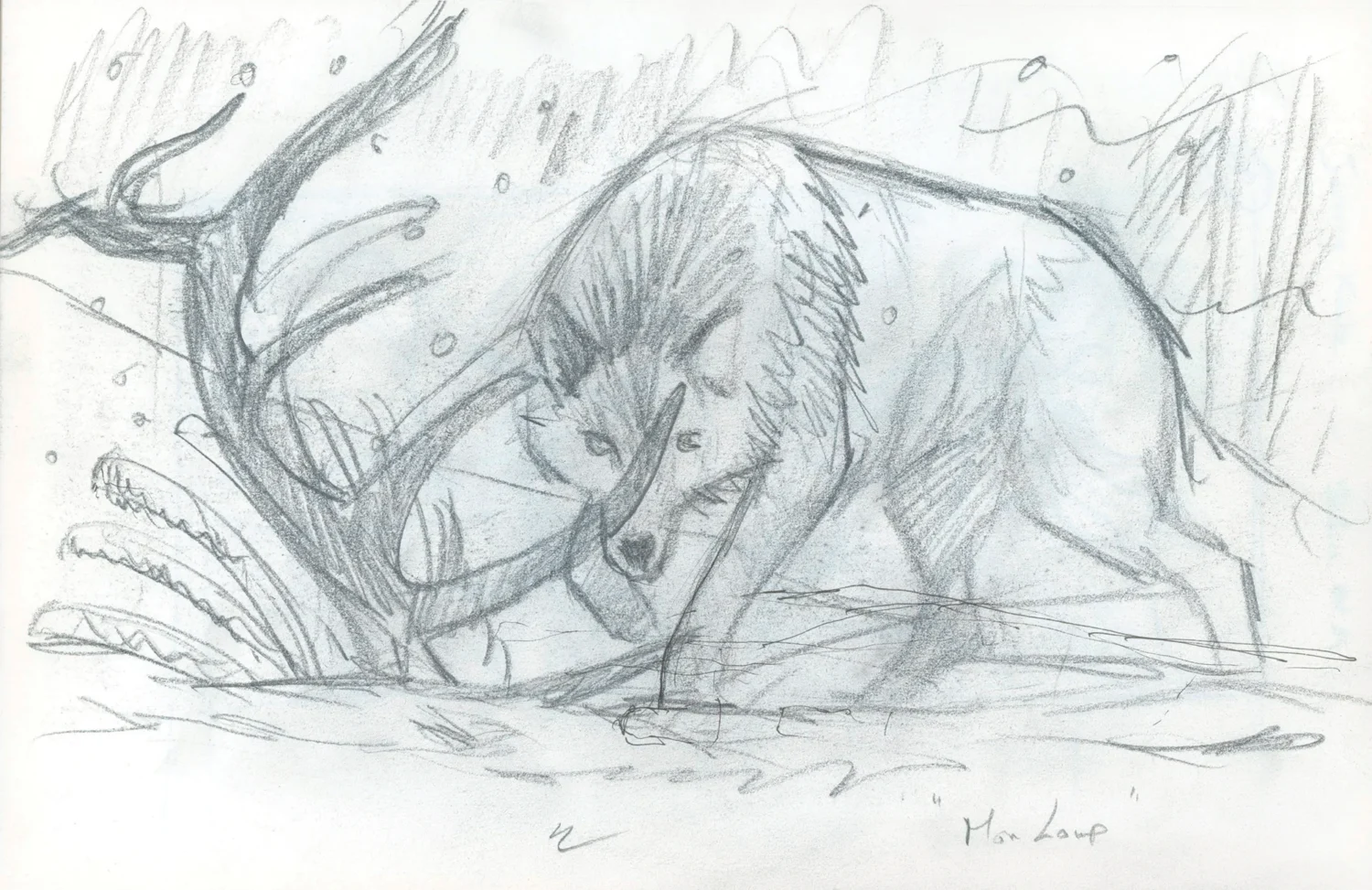 Studio Work Preparatory sketch