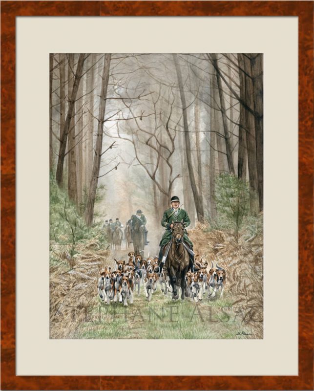 foxhound watercolore framed