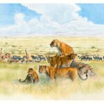 Serengit-tableau- famille-lion-savane-tanzanie