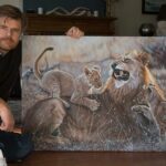 Stephan-alsac-wwildlife-artist-painting-lions