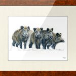 drawing-painting-herd-wildboars-hunting-gift
