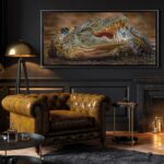 elegant-modern-chesterfield-living-room-crocodile-painting-decor