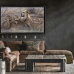 idée-de décoration-peinture-animaux-afrique-lions