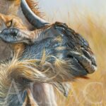lion-kill-wildebeest-detail-painting