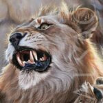lion-peinture-realiste-tableau-afrique