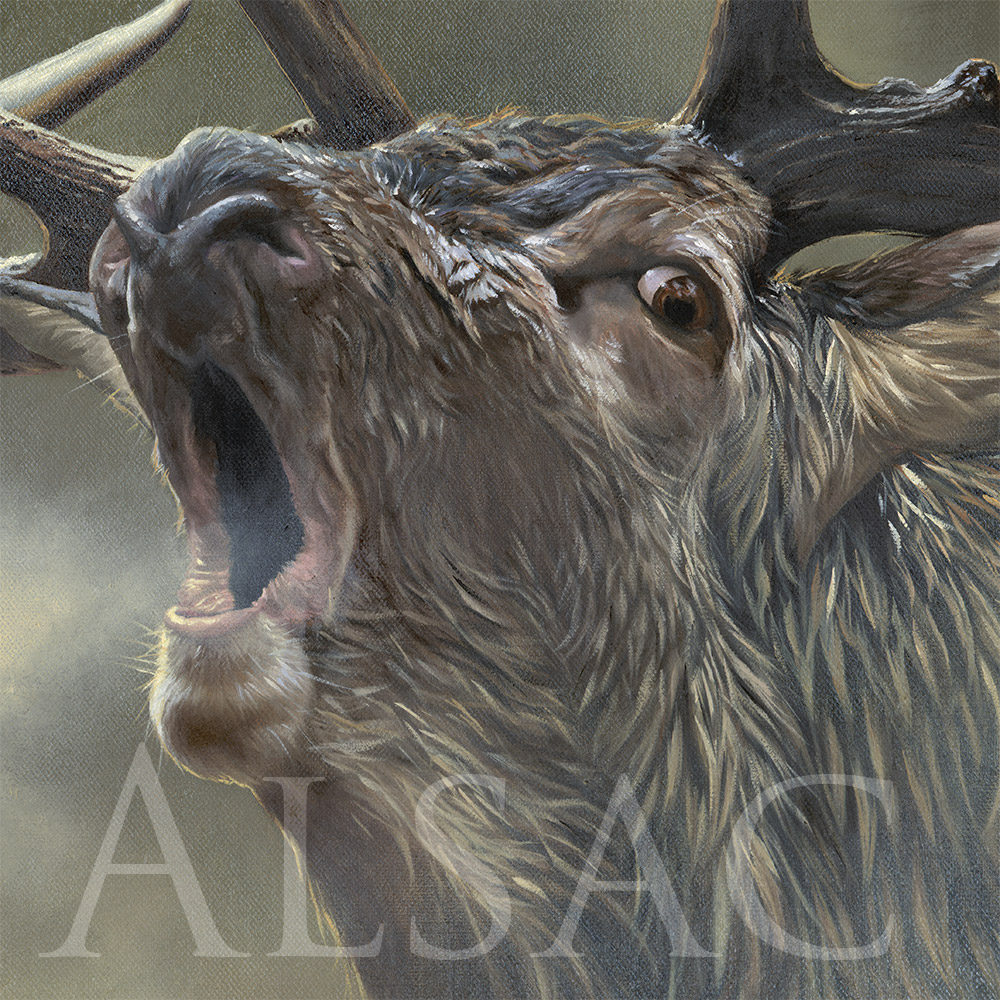 awesome realistic painting of a stag