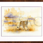painting-Lioness-on-the-move-framed