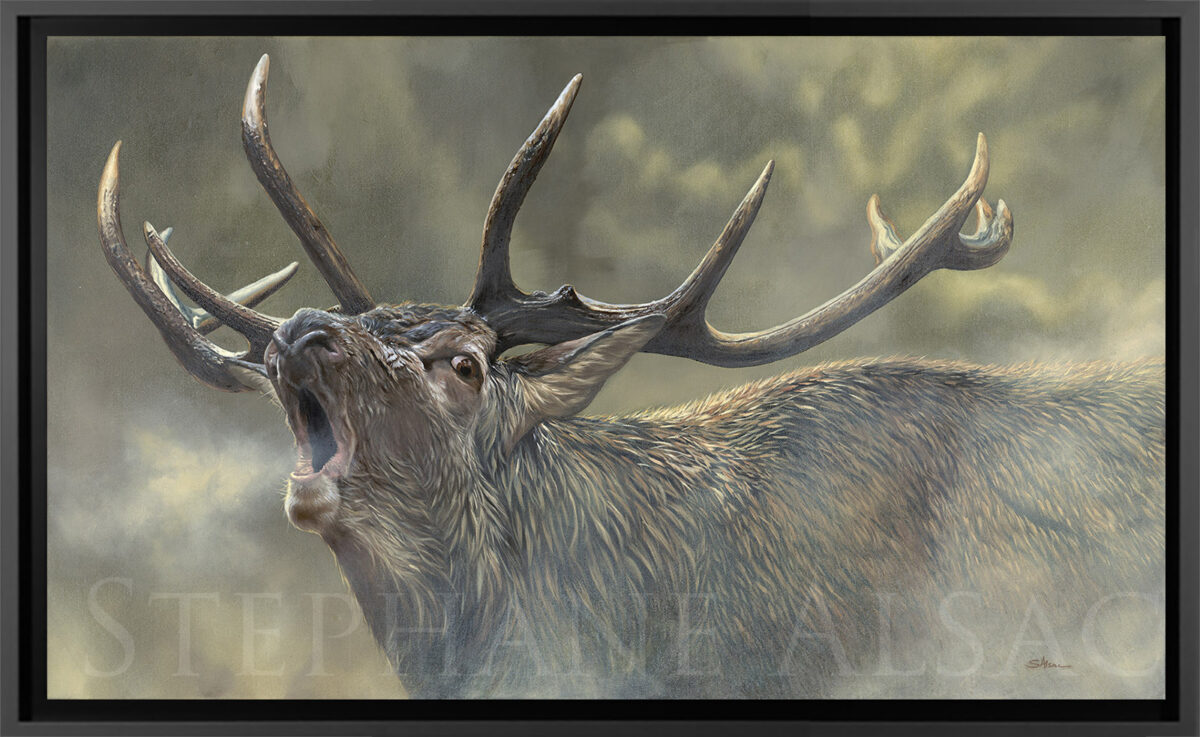realistic oil painting of a deer