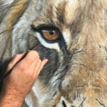 peindre-oeil-lion-realiste-huile