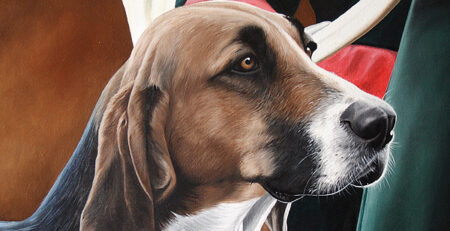 fox hound painting portrait
