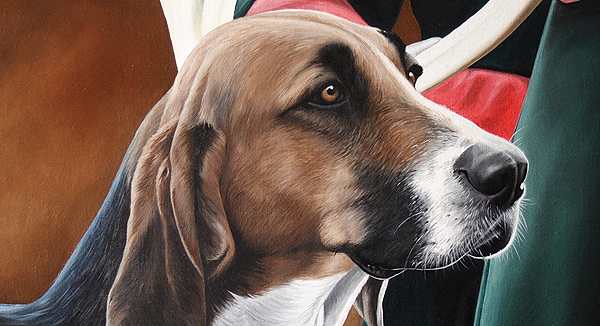 fox hound painting portrait