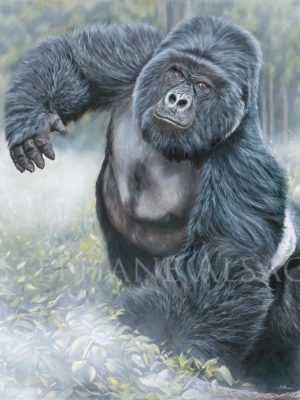 painting-gorilla-silver-back-wildlife-art